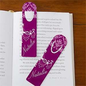  Personalized Bookmarks   Purple Chandelier Office 