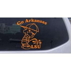 Orange 3in X 3in    Go Arkansas College Car Window Wall Laptop Decal 