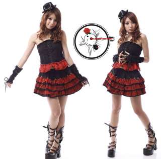 Retro Rock Chic Gothic Lolita RED Spider Lace 2PC Dress  