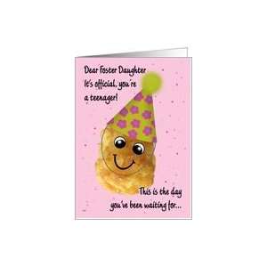  Foster Daughter 13 Happy Birthday Funny Tater Tot Card 
