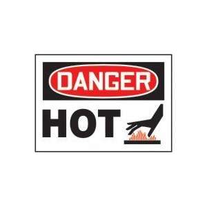  DANGER HOT (W/GRAPHIC) Sign   14 x 20 Dura Plastic