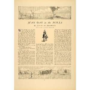   Farming Tee Pee Buffalo Horse   Original Print Article