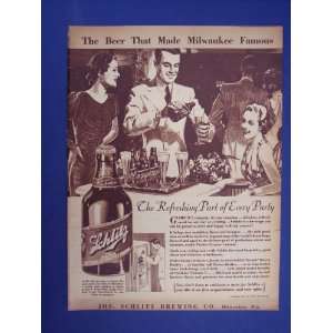 Schlitz Beer, You Dont Have to Cultivate a Taste for Schlitz 30s 