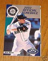seattle mariners pocket schedule 2002 MBL ( boone )  