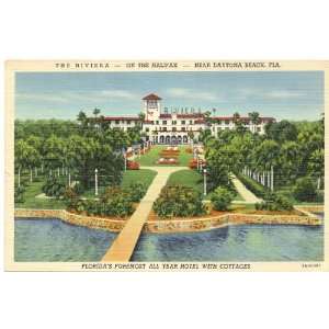 1940s Vintage Postcard   The Riviera Hotel near Daytona Beach Florida