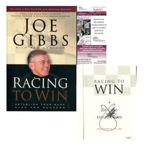  Joe Gibbs Autographed/Hand Signed Racing to Win Book 