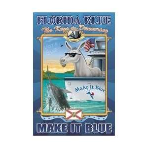  Florida Blue   The Keys to Democracy 12x18 Giclee on 