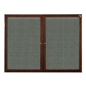   Indoor Enclosed Tackable Fabric Board, Walnut Finis