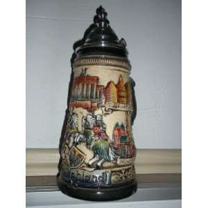  Panorama relief beer stein with Germany Cities