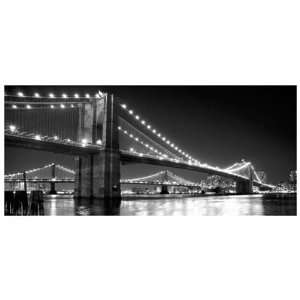  Brooklyn Bridge and Manhattan Bridge at Night *   Poster 