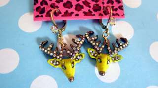 New Betsey Johnson Sika deer earrings  