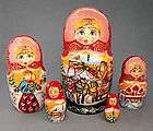 Troika. Three Horse Sleigh on Russian Nesting Dolls. 19