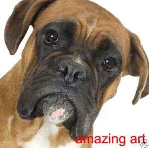 Original Hand Painted Dog Animals Oil Painting Boxer  