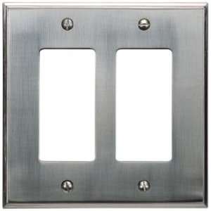   Brushed Nickel Finish Double Rocker Wall Plate
