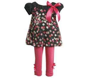 NWT* BONNIE JEAN Polka Dot Bubble Dress Leggings Set Size 6  