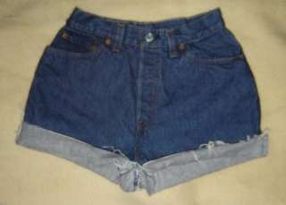 LEVIS Vtg CUT OFF High Waisted Waist DENIM Jeans Hotpants SHORTS 