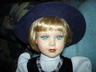 Swedish Maiden Porcelain Doll, Stunning Blue Eyes ; )  