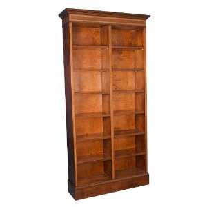  English Mahogany Open Double Bookcase Furniture & Decor