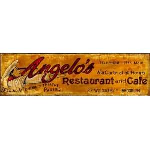  CUSTOM Kitchen Signs   Angelos Restaurant and Cafe, 11x32 
