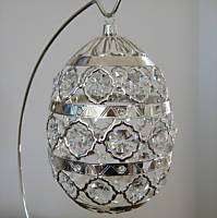 Oval Ornament made w/ Swarovski Octagon Prisms, 7 Tall  