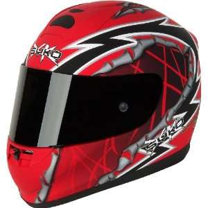  Syko Sport Street Helmet Red/ Black Large Automotive