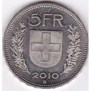  2010 B Switzerland 5 Franc Coin 