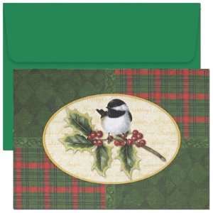 Bird On Holly Boxed Christmas Cards and Envelopes   Quantity of 72