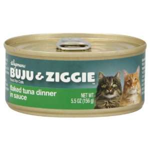 Wgmns Buju & Ziggie Food for Cats, Flaked Tuna Dinner in Sauce, 5.5 Oz 