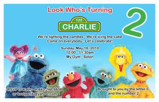 Set of 10 Sesame Street Personalized Invitations  