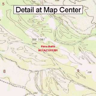   Topographic Quadrangle Map   Pima Butte, Arizona (Folded/Waterproof