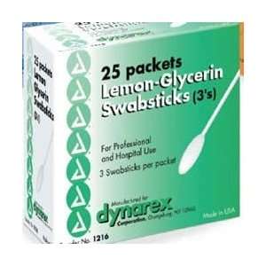 Dynarex Lemon Glycerin Swabs #1216   3 swabs per packet   25 packets 