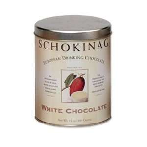 Schokinag White Chocolate Drinking Chocolate 12 Ounce Tin  