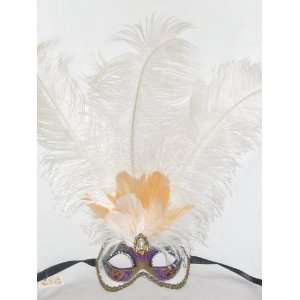  White Crystal Ciuffo Arco Bianco Feather Venetian 
