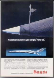 1969 COOL SST supersonic plane photo Monsanto print ad  