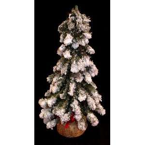   Frosted Christmas Tree With Burlap Sack Base #MC 