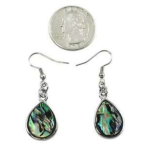   Silvertone Abalone Tear Drop Dangle Earrings Fashion Jewelry Jewelry