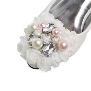 Pearl & Lace Rose White Wedding Shoes  