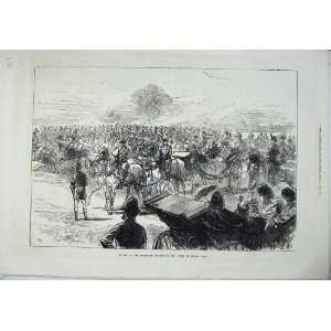 1871 Review Household Brigade Queen Bushey Park Art 