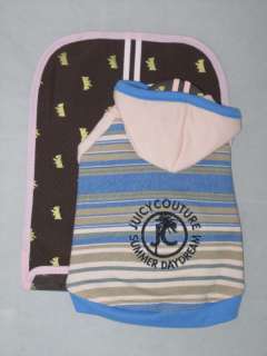Juicy Couture French Terry Stripe Dog Hoodie SUPER CUTE  