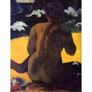  Oil Painting Woman by the Sea Paul Gauguin Hand Painted 