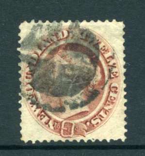 Newfoundland 1865 12c red brown SG 28 thin paper used CV £150