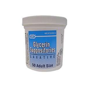  Glycerin Suppositories Adult Jar, By G & W   50 Each 