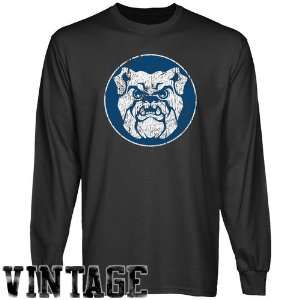 NCAA Butler Bulldogs Charcoal Distressed Logo Vintage Long Sleeve T 