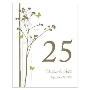  Romantic Butterfly Table Number   Numbers 61 72   Grass 