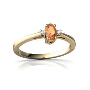  14K Yellow Gold Oval Fire Opal Ring Size 4 Jewelry