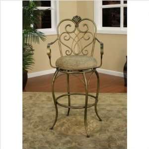   Stool Aged Bronze with Champagne Fabric   124781BA C22