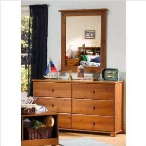  Double Dresser and Mirror in Sunny Pine (4 Pieces)
