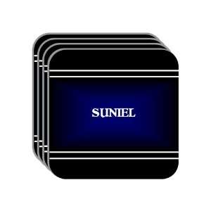 Personal Name Gift   SUNIEL Set of 4 Mini Mousepad Coasters (black 