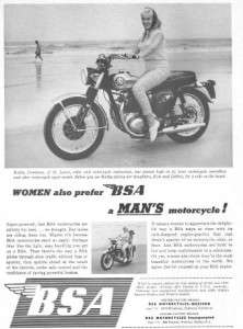 1965 BSA Lightning 650 Motorcycle Women Prefer BSA Original Ad 
