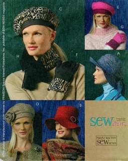 Misses Hats & Gloves in 3 Sizes & Scarf   McCalls 4937 Sewing 